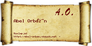 Abel Orbán névjegykártya